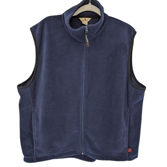 Woolrich Fleece Vest Full Zip Navy Blue Outdoor Casual 18018 Men's XL - Picture 1 of 12
